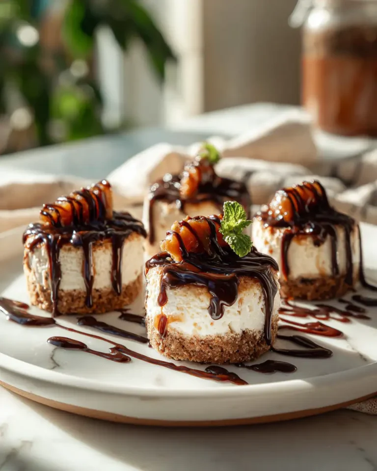 Indulge in Mini Salted Caramel Cheesecakes with a Decadent Chocolate Drizzle - Featured Image