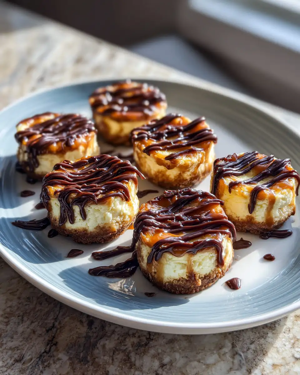 Indulge in Mini Salted Caramel Cheesecakes with a Decadent Chocolate Drizzle 6 Final dish - Indulge in Mini Salted Caramel Cheesecakes with a Decadent Chocolate Drizzle