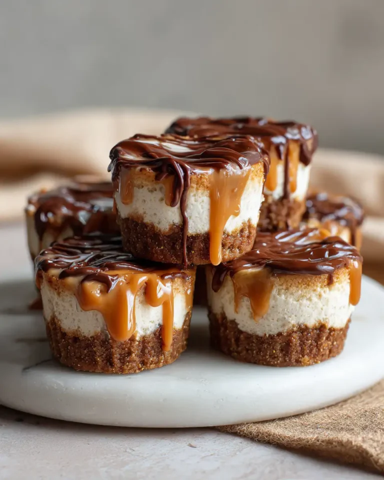 Irresistibly Delicious: Peanut Butter Chocolate Caramel Cheesecake Bites Delight - Featured Image