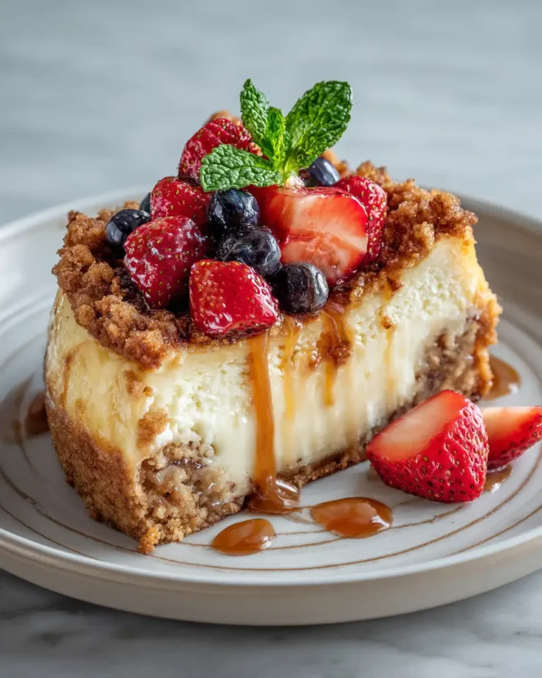 Tropical Bliss: Dive into Our Luscious Fruit Cheesecake Crumb Cake - Featured Image