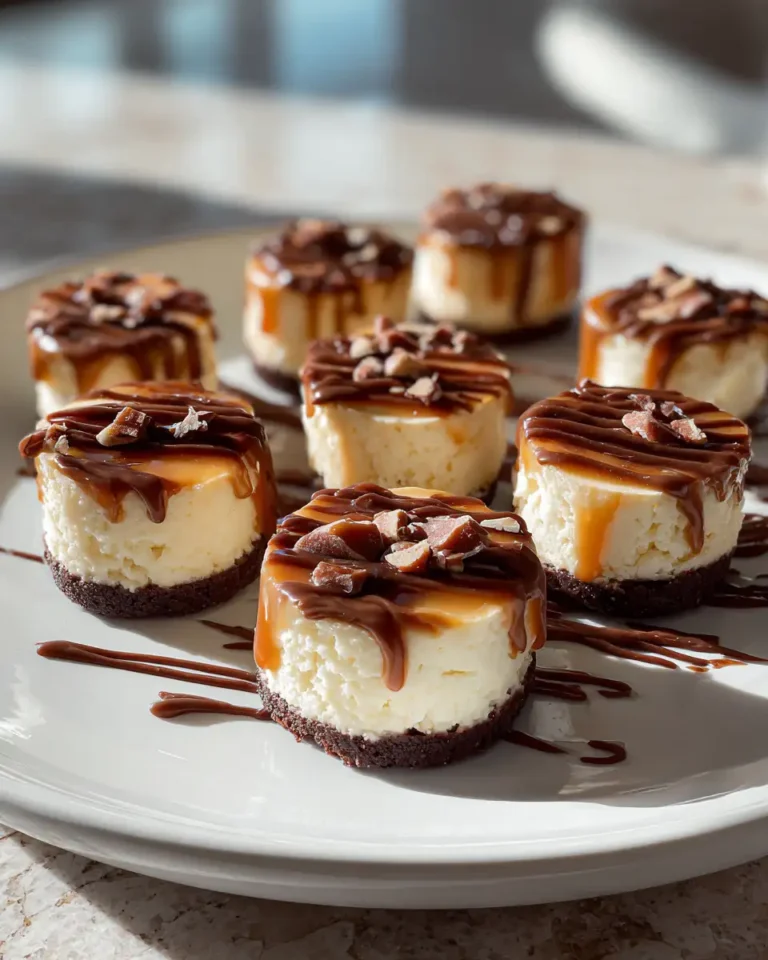 Indulge in Irresistible Turtle Chocolate Caramel Cheesecake Bites - Featured Image