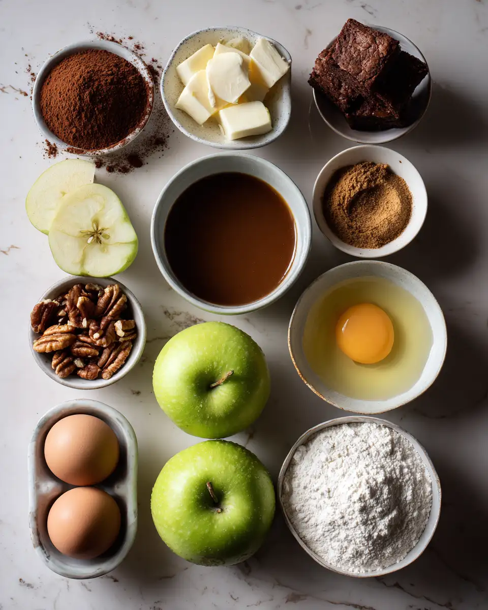 Ingredients for Decadent Delight: Caramel Apple Brownie Bars to Savor