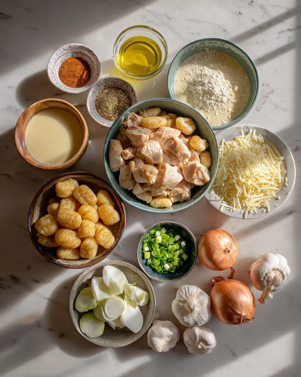 Ingredients for Indulge in Comfort: Creamy Cajun Chicken Gnocchi Delight