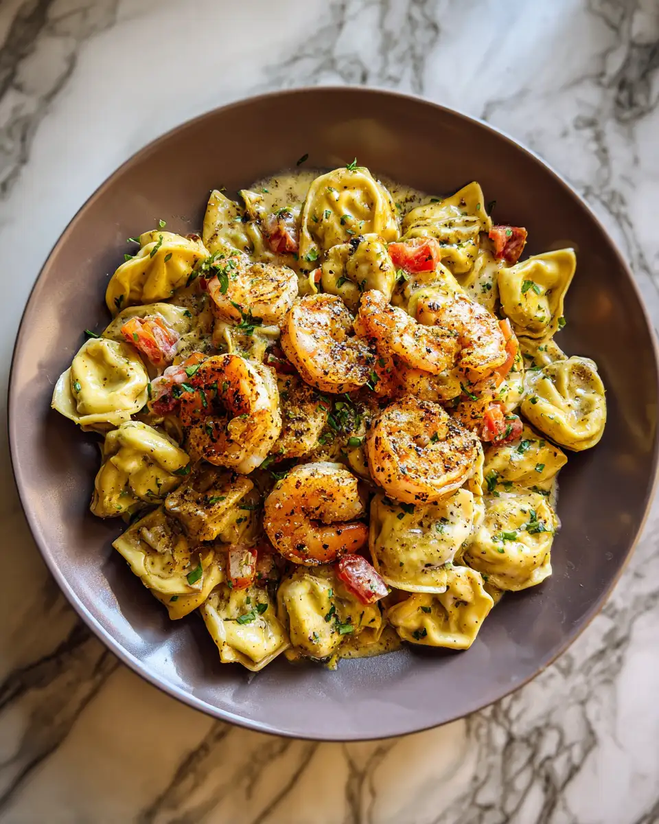 Final dish - Indulge in a Flavor Explosion with Creamy Cajun Shrimp Tortellini