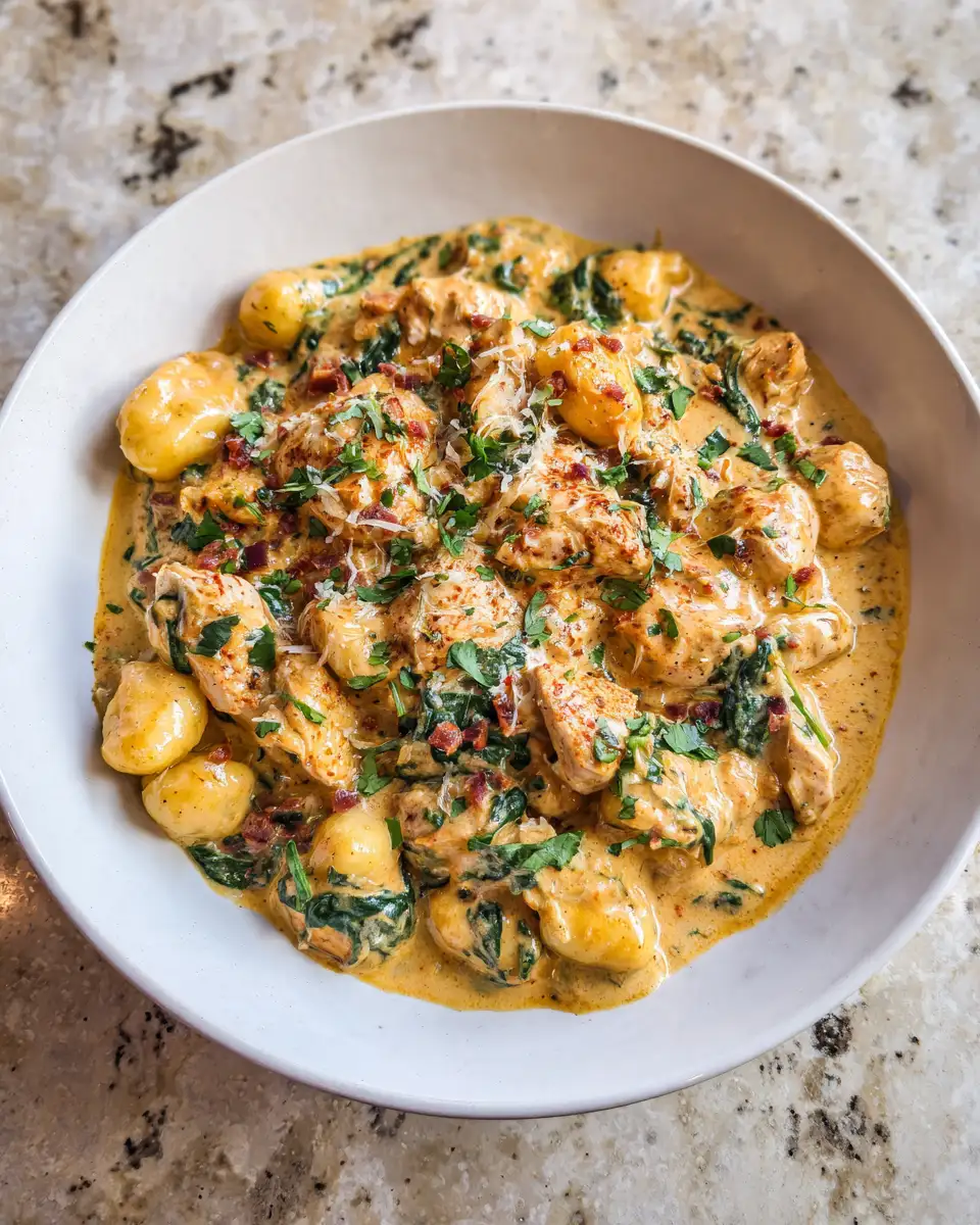 Final dish - Indulge in Comfort: Creamy Tuscan Chicken Gnocchi Delight