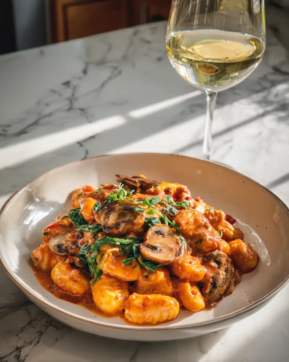 Final dish - Indulge in Comfort: Creamy Tuscan Sausage Gnocchi Delight