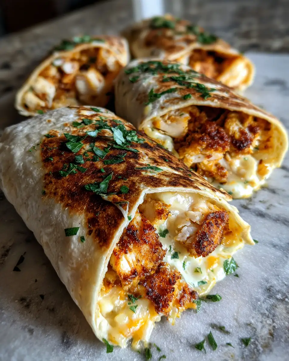 Final dish - Crispy Parmesan Chicken Alfredo Wraps: A Decadent Twist on a Classic Favorite