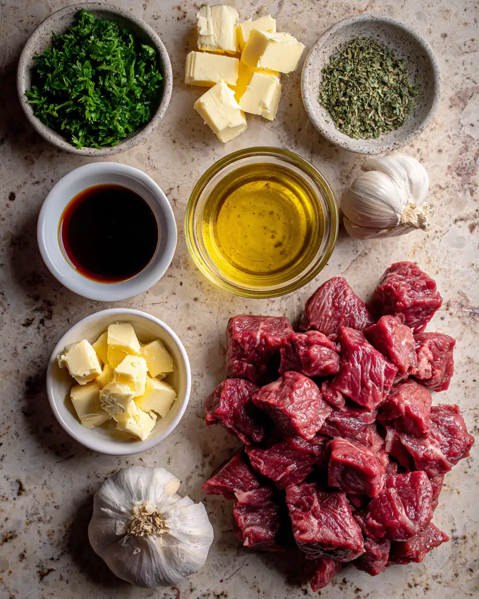 Ingredients for Sizzling Honey Garlic Steak Bites: A Flavor Explosion in Every Bite