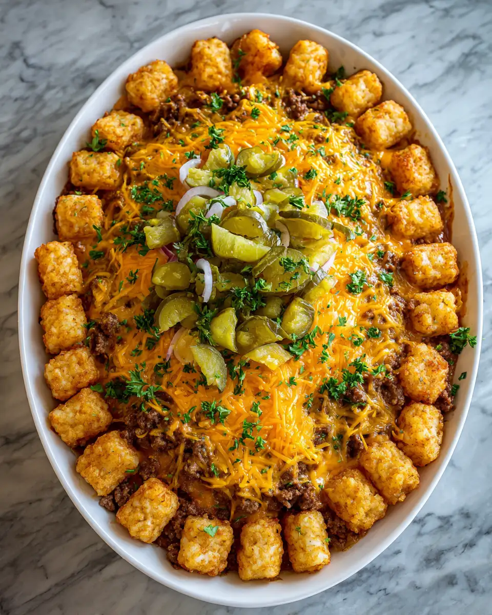 Ingredients for Ultimate Comfort: Loaded Cheeseburger Tater Tot Casserole Delight