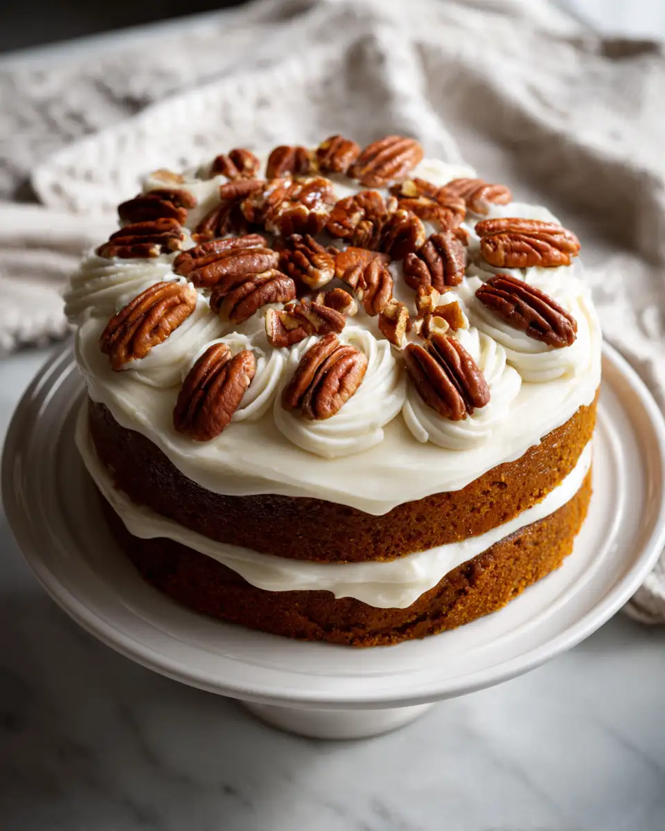 Fall in Love with Maple Pecan Pumpkin Cake 6 Final dish - Fall in Love with Maple Pecan Pumpkin Cake
