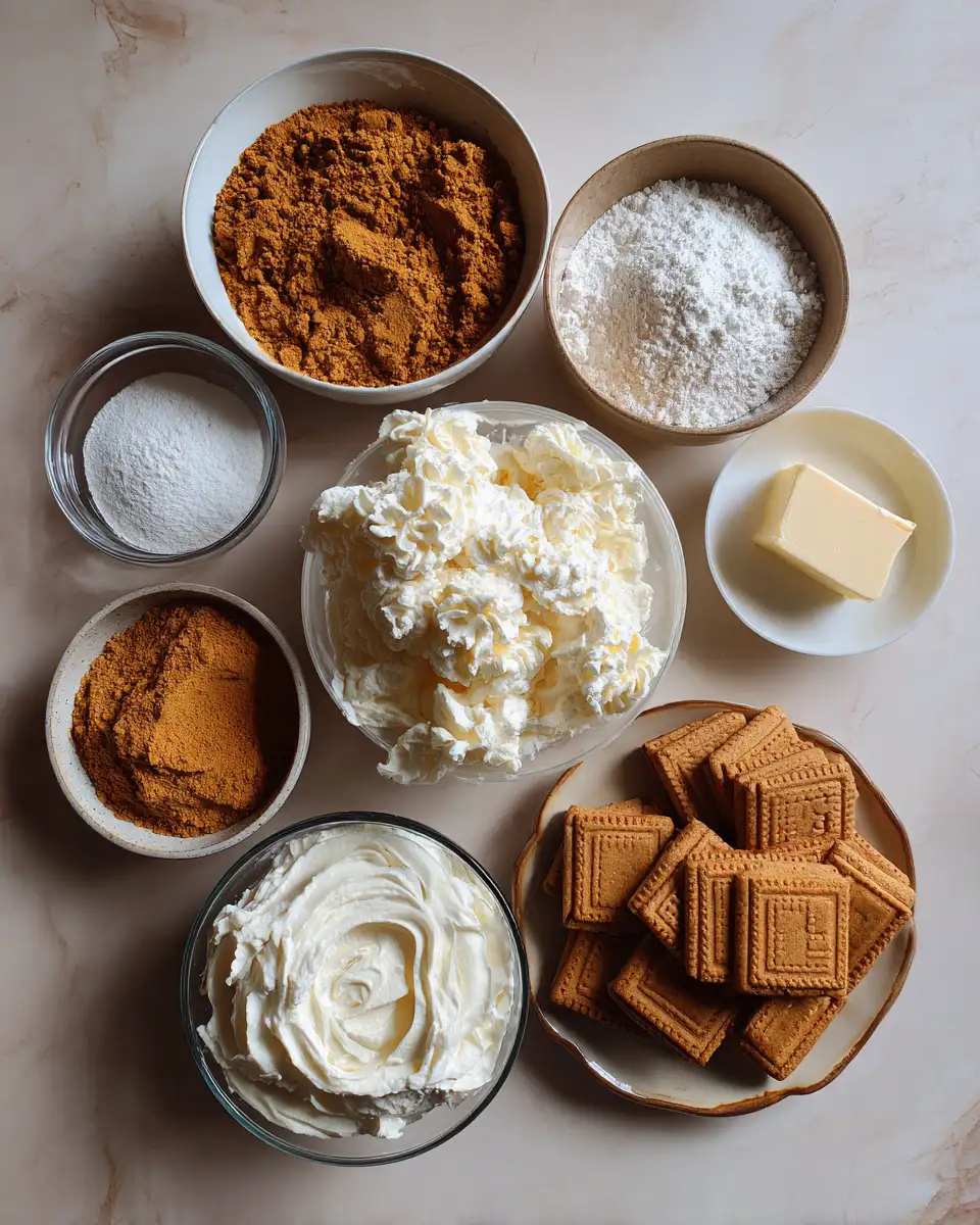 Ingredients for Indulge in Fall Flavors with No Bake Biscoff Pumpkin Cheesecake