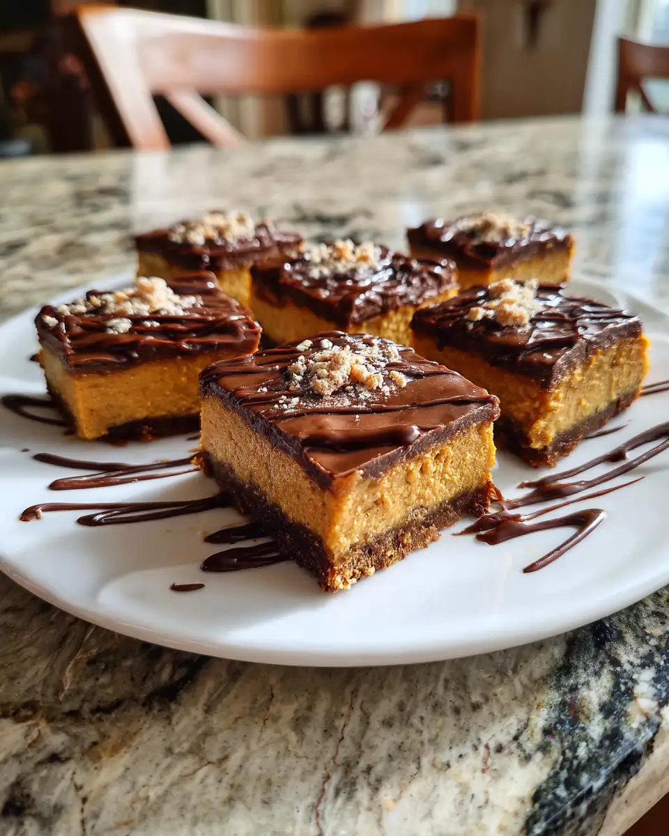 Final dish - Decadent Pumpkin Chocolate Cheesecake Bars to Satisfy Your Fall Cravings