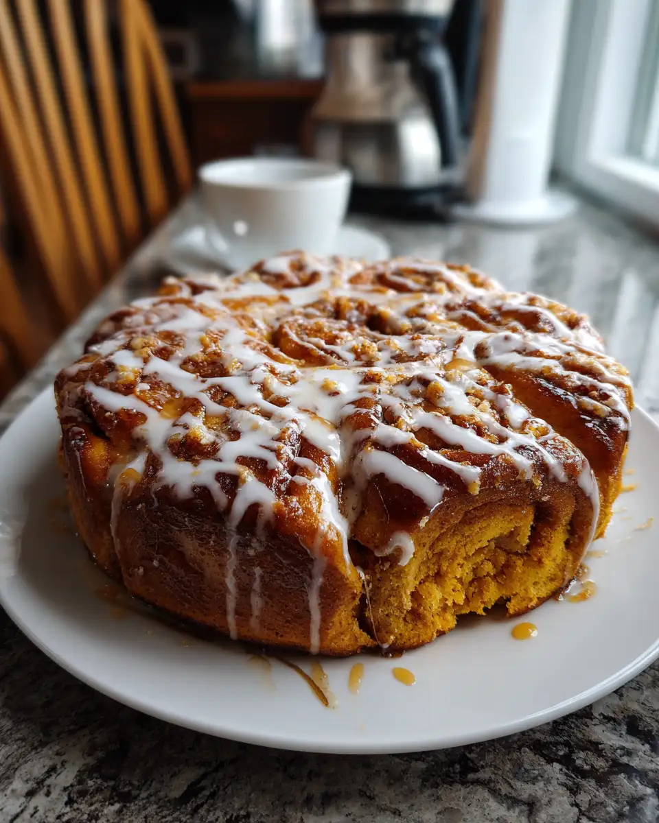 Final dish - Irresistible Pumpkin Cinnamon Roll Cake: Fall's Sweetest Delight