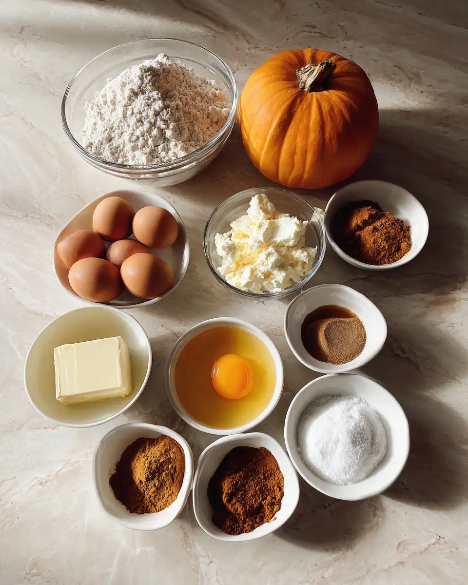 Ingredients for Decadent Pumpkin Cream Cheese Bars to Spice Up Your Fall