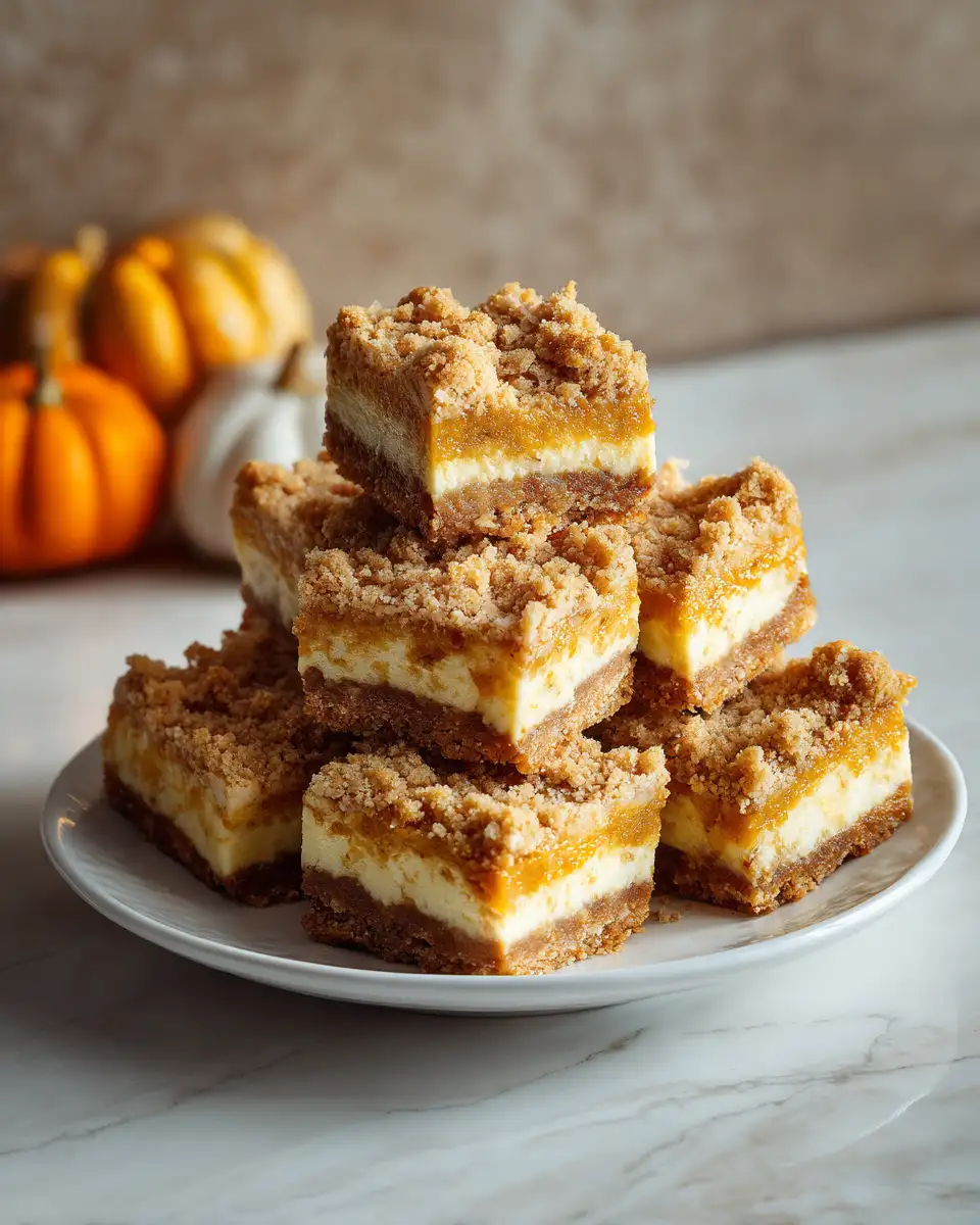 Final dish - Irresistible Pumpkin Spice Cheesecake Crumb Bars to Satisfy Your Fall Cravings