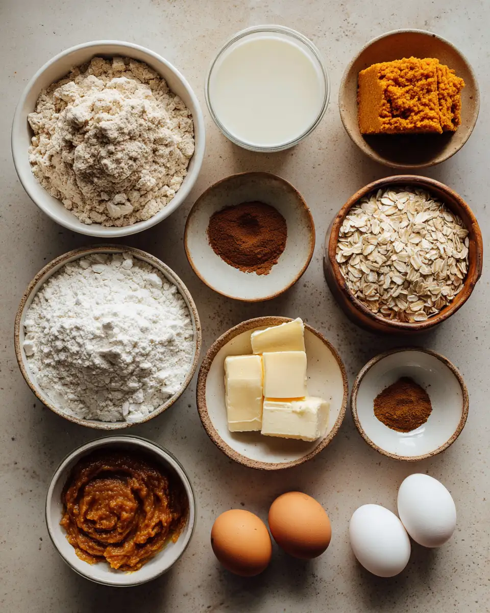 Ingredients for Irresistible Pumpkin Spice Cheesecake Crumb Bars to Satisfy Your Fall Cravings