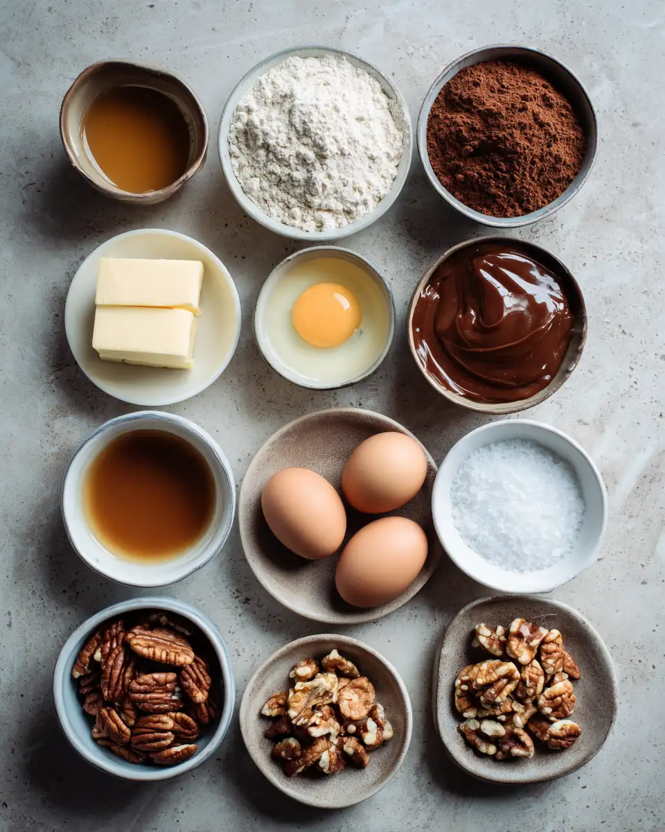 Ingredients for Decadence Redefined: Irresistible Salted Caramel Pecan Brownies