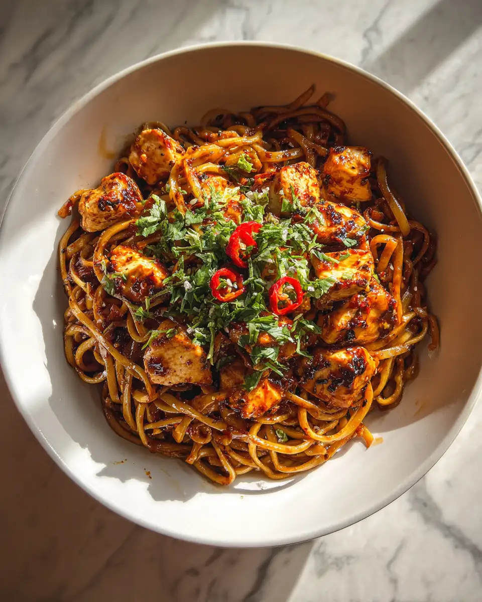 Final dish - Spice Up Your Dinner with Sweet Chili Chicken Noodle Bowls